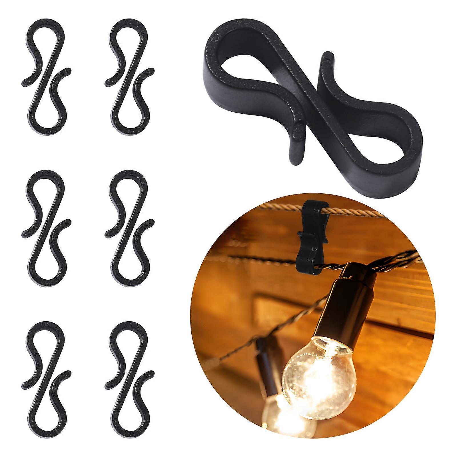 100 Pack Christmas Light Clips Outdoor Gutter Hooks Plastic S Clips for String Lights Party Decorations