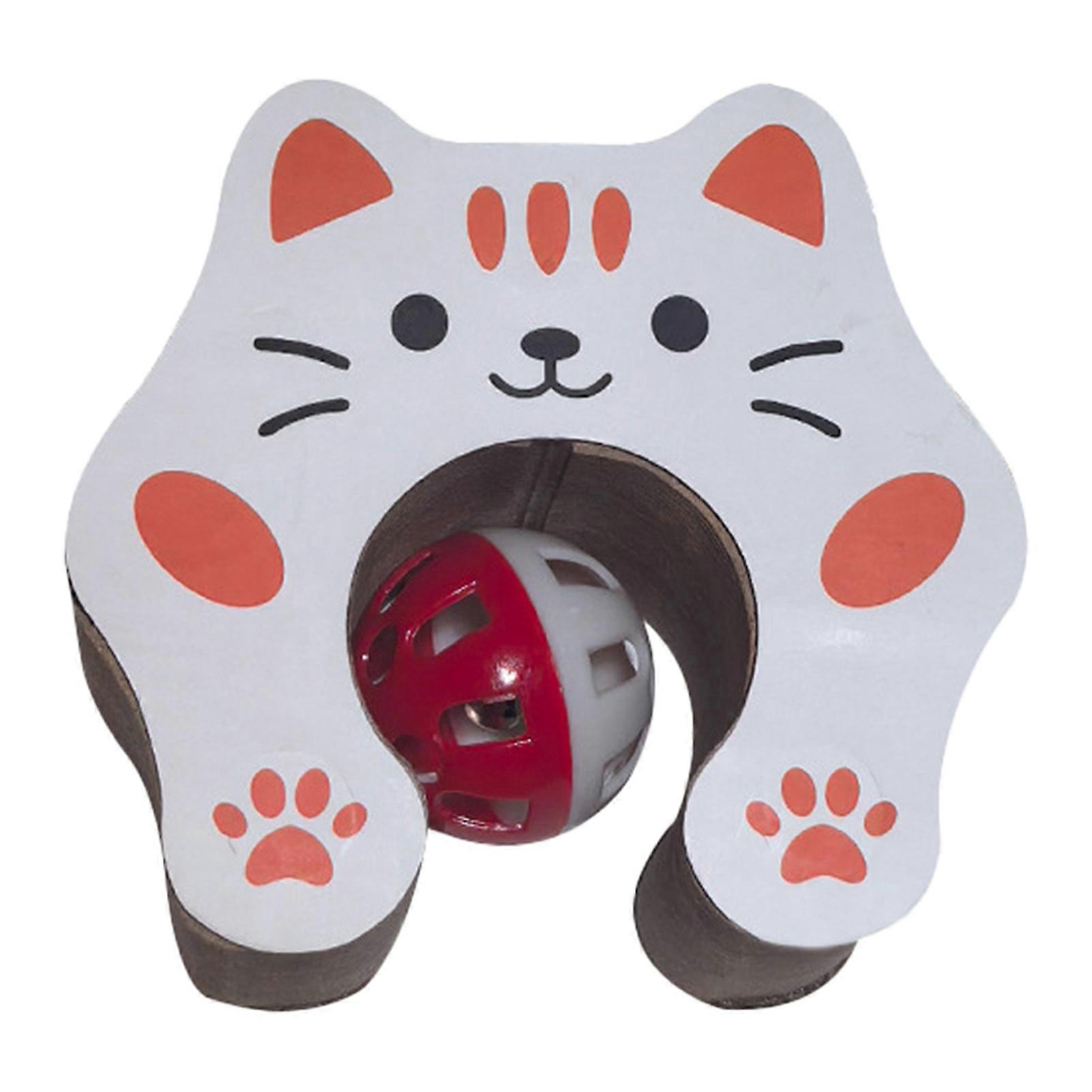 Flexible Accordion Cat Toy Changeable Cat Scratching Board with Bell Ball Portable Foldable
