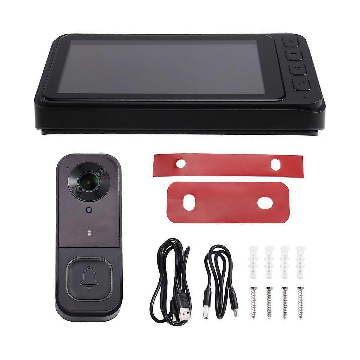 Wireless Video Doorbell with Screen IPS HD Low Power Consumption for Wireless Voice Intercom HD Full