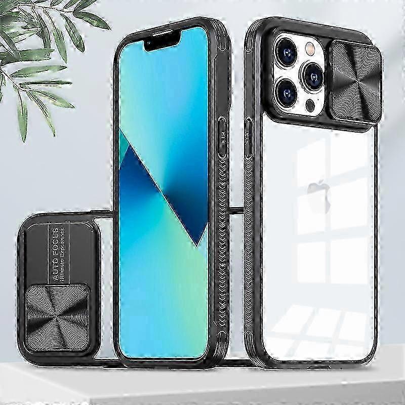 w Sliding Camera Protection Phone Case For iPhone 13 12 14 Pro Max 11 X XR XS 7 8 Plus SE Lens Push Window Clear Cover For 14 Pro