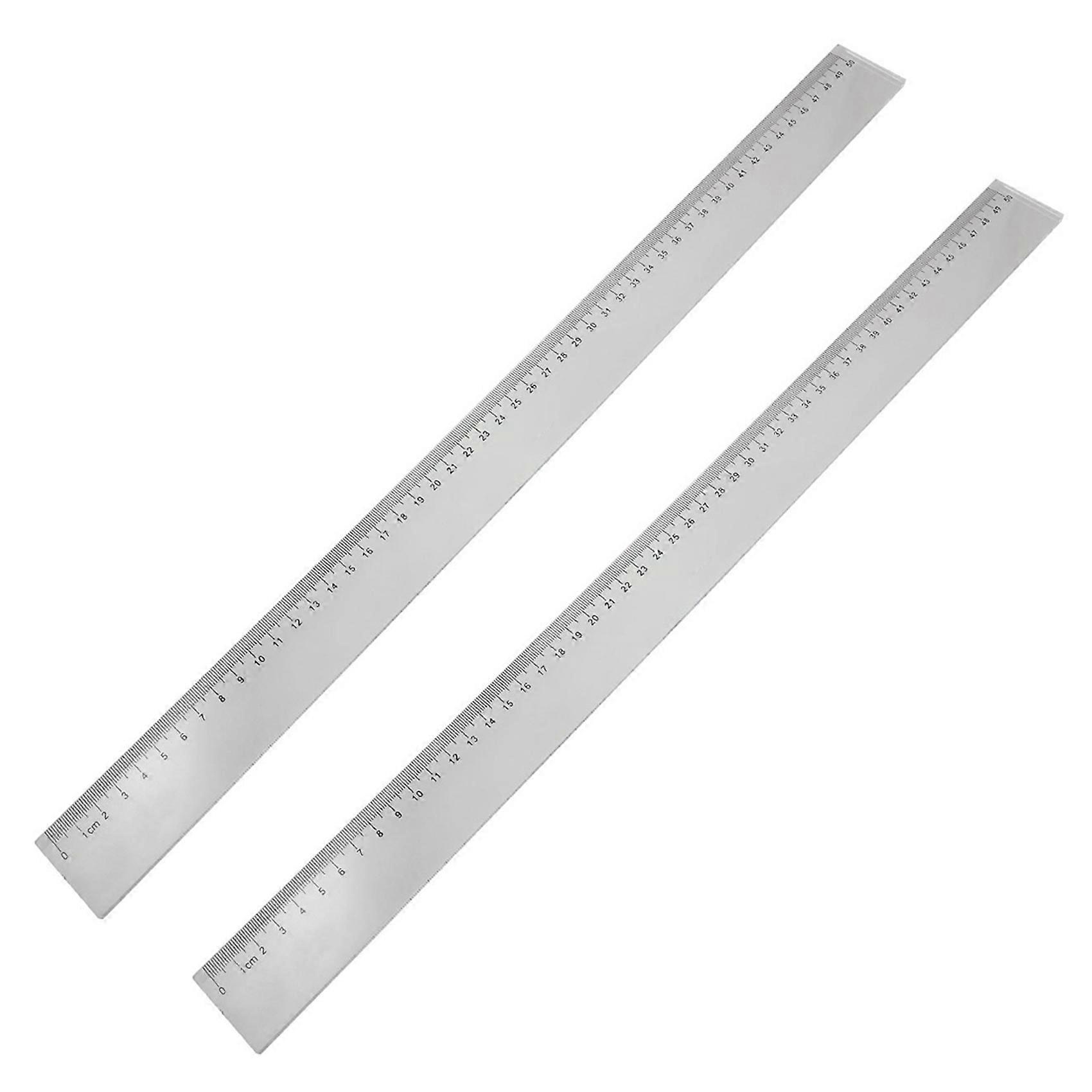 2X 50cm Clear Plastic Measuring Long Straight Centimeter Ruler