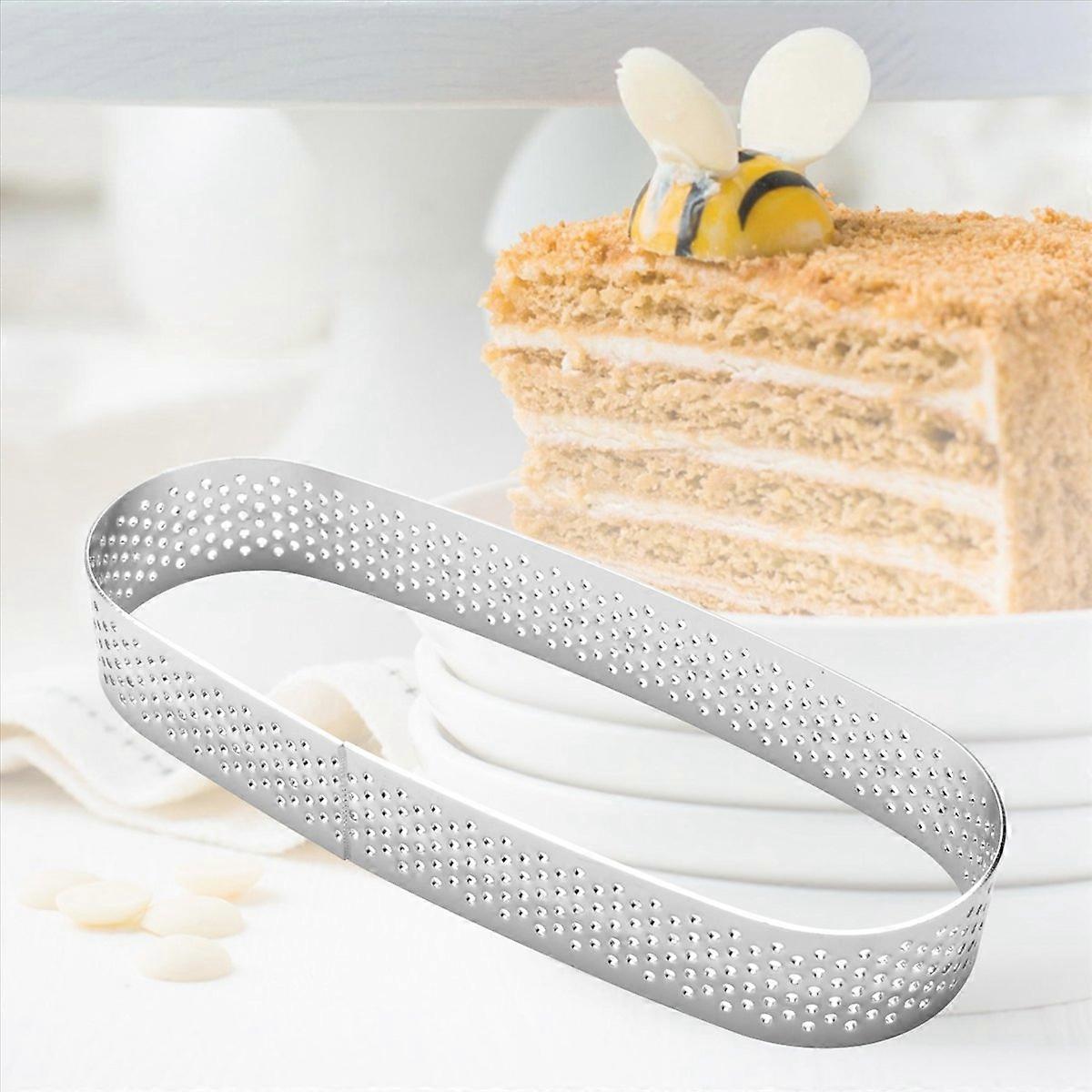 10 Pack Oval Tart Ring,Perforated Baking Ring,Pastry Ring