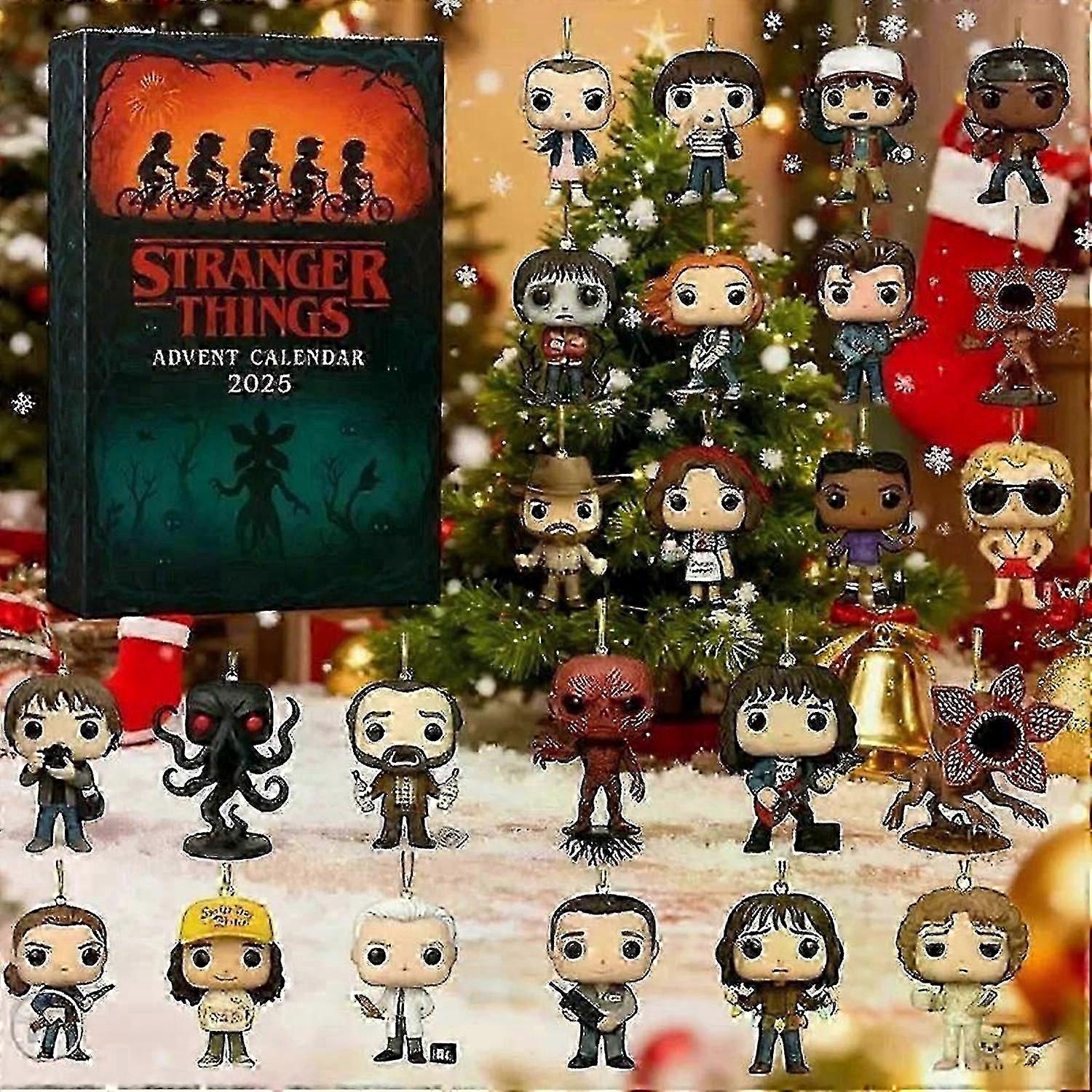 Stranger Things 2025 Advent Calendar Acrylic Ornaments Christmas Countdown Box