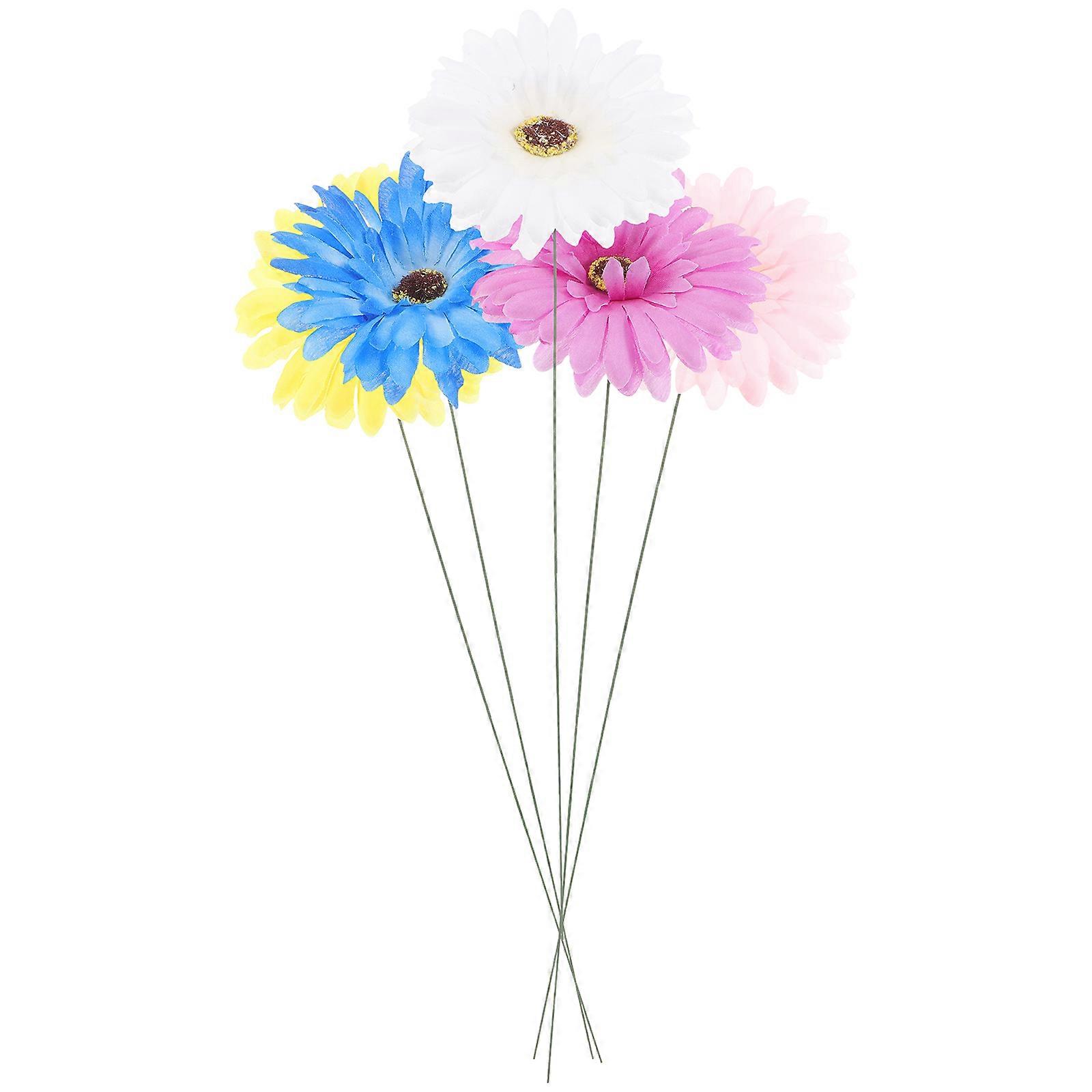 Outside Pathway Patio Ornaments Metal Flower Stake for 25Pcs Set