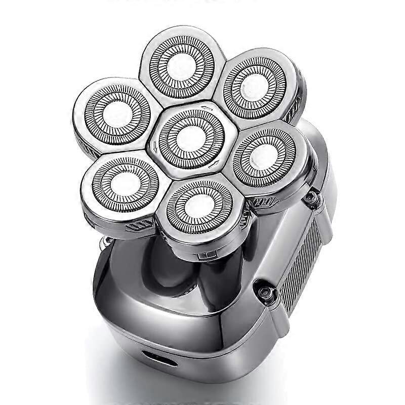 Bald Head Shaver for Men, 7D Electric Rotary Shaver with LED Display, USB Waterproof 6 in 1 Kit