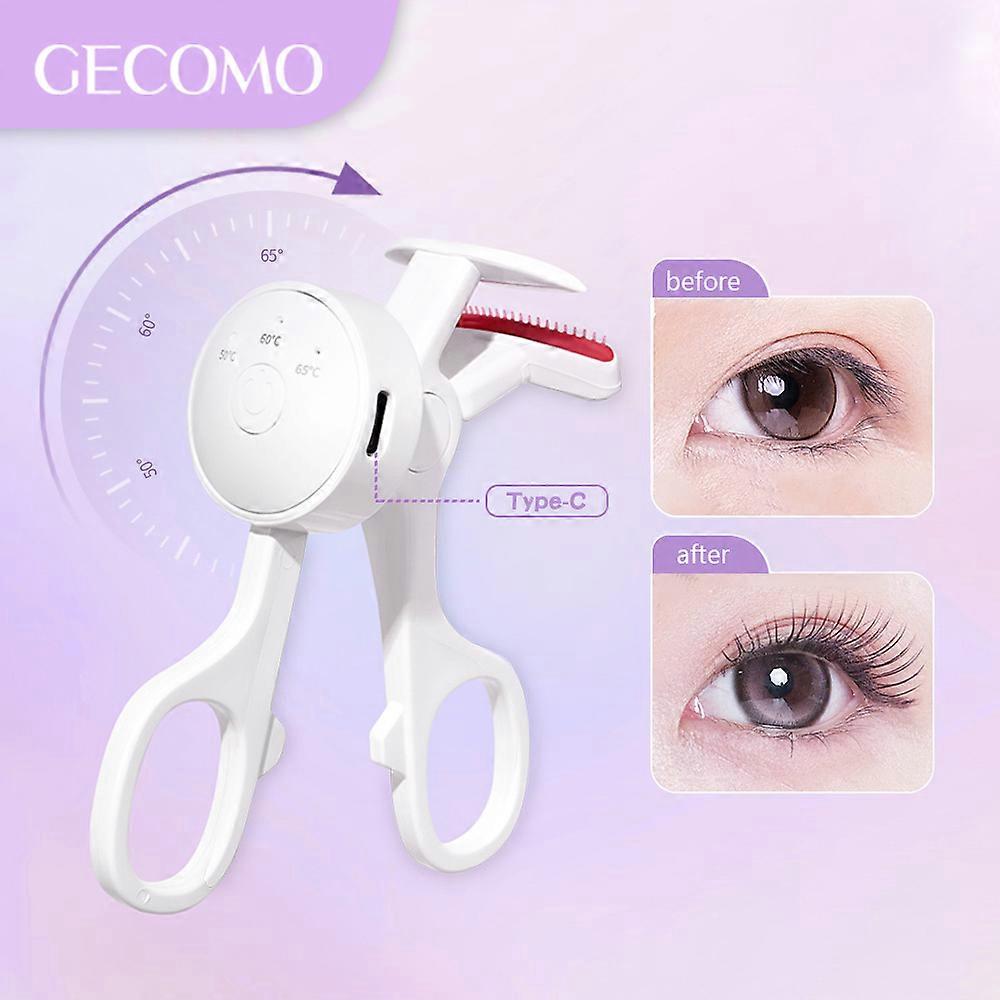 GECOMO Frameless Heated Eyelash Curler Intelligent Temperature Control Rechargeable Eyelash Long-lasting Curling Device