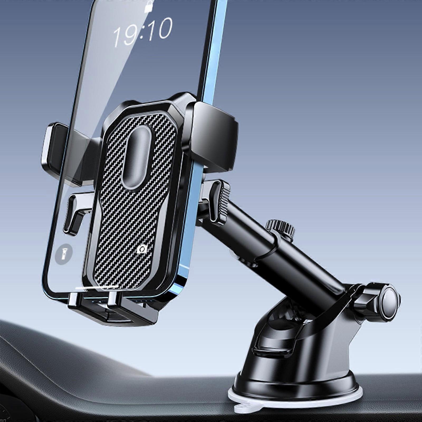 LSLJS Car Phone Holder, Suction Cup Mount for Dashboard/Windshield, 360° Rotatable, 270° Flip Long Arm, 2-in-1 Hands-Free Universal Cradle