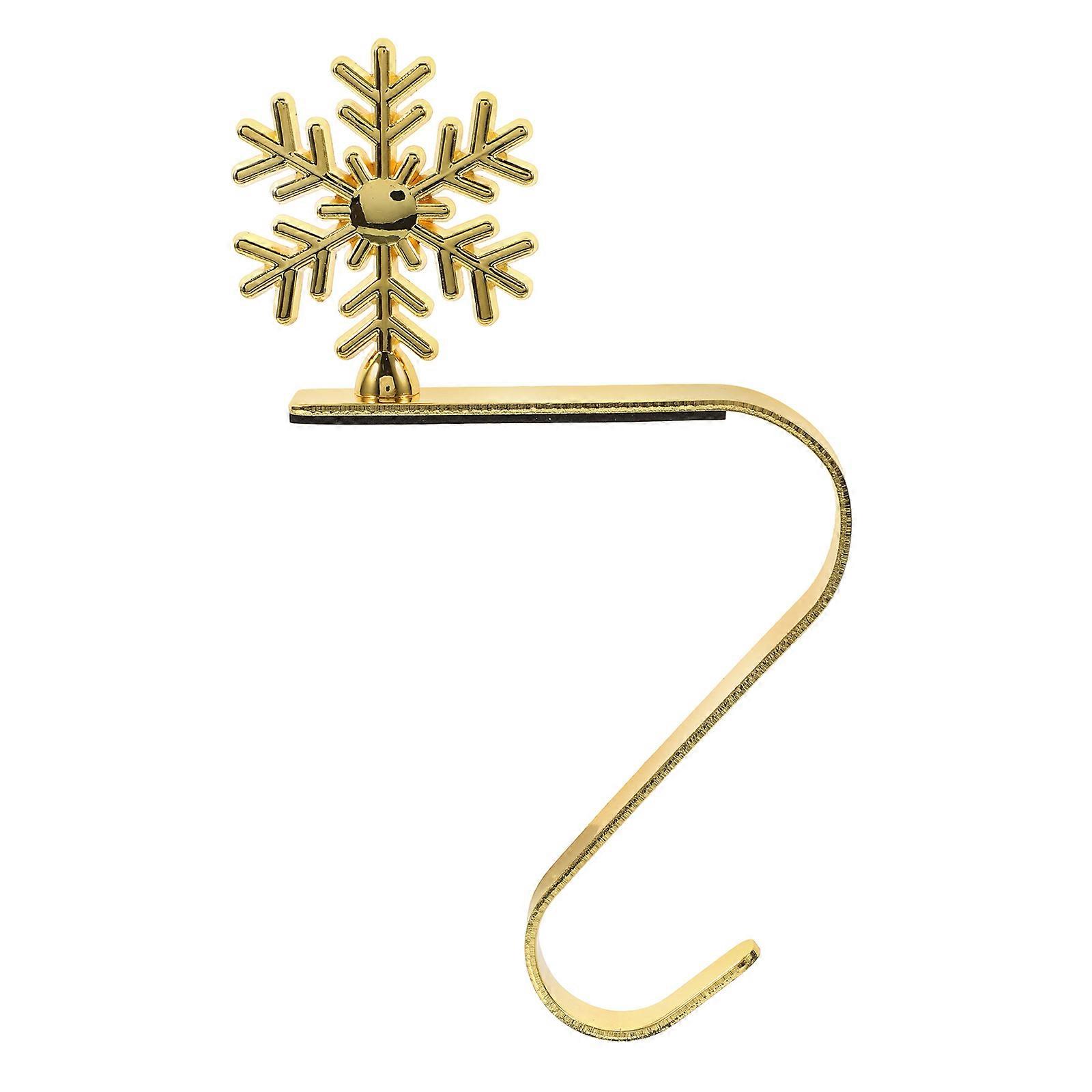 Snowflake Holiday Stocking Hooks for Fireplace Mantle