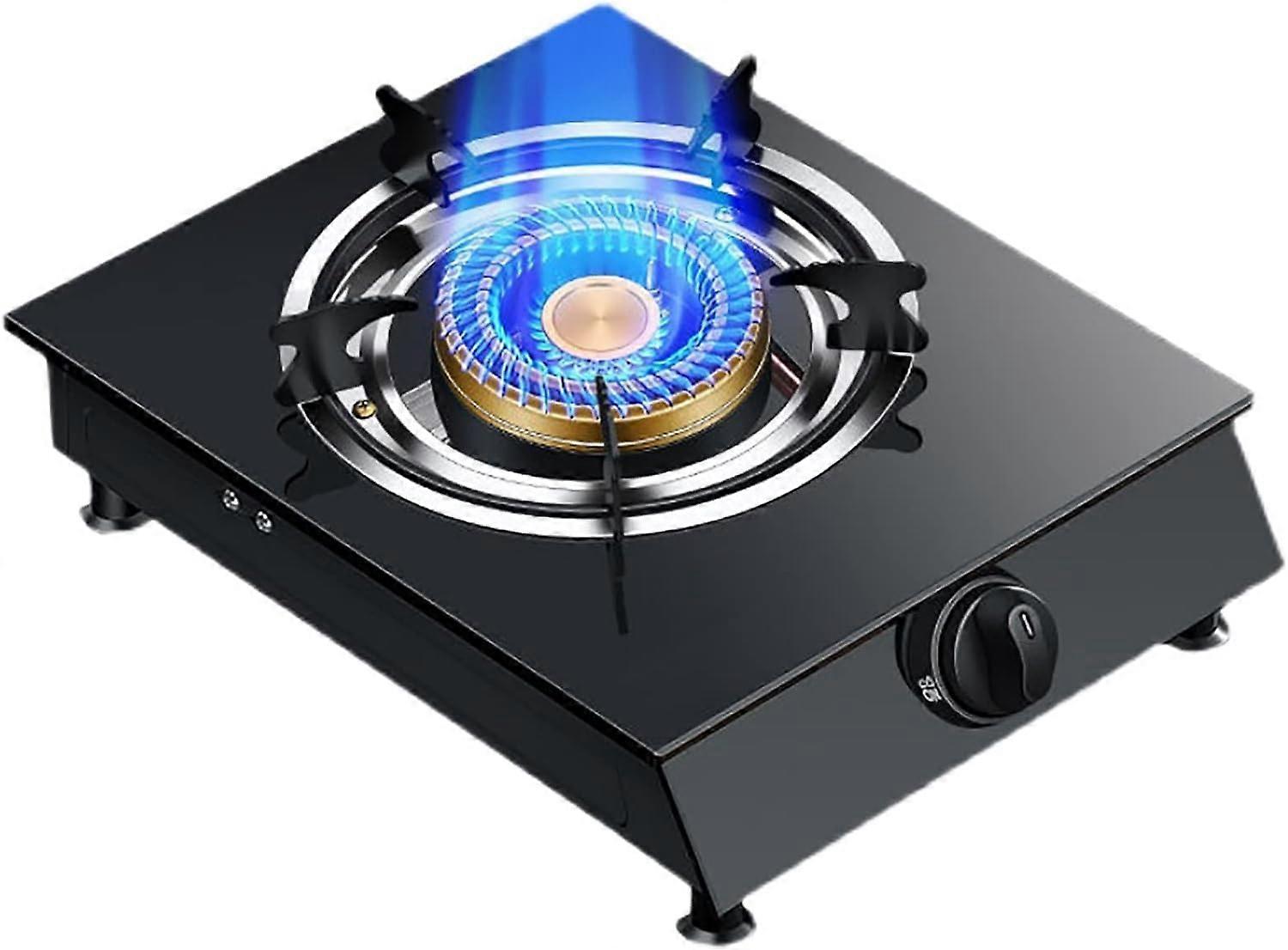 Portable Single Burner Gas Hob with Tempered Glass 4.2kW Tabletop LPG Cooker for Camping and Kitchen