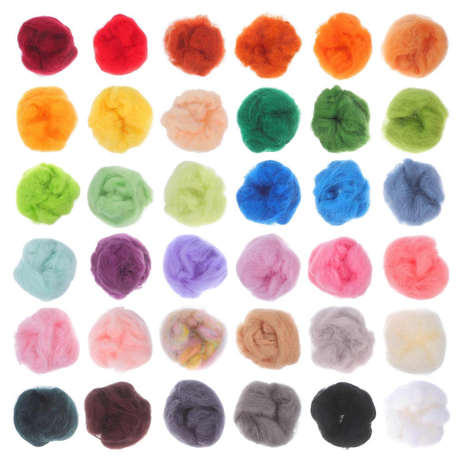 Felting Fleece Wool Roving for Needle Felting 36 Colors Package