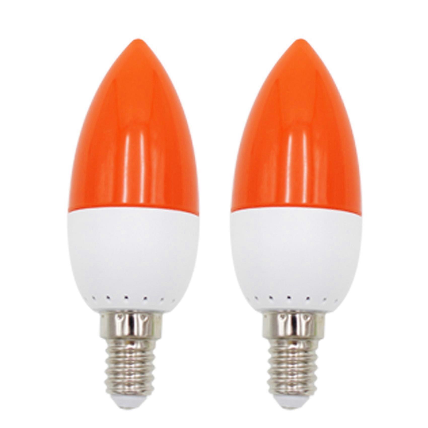 2X E14 LED Color Candle Tip Bulb, Color Candle Light,Red