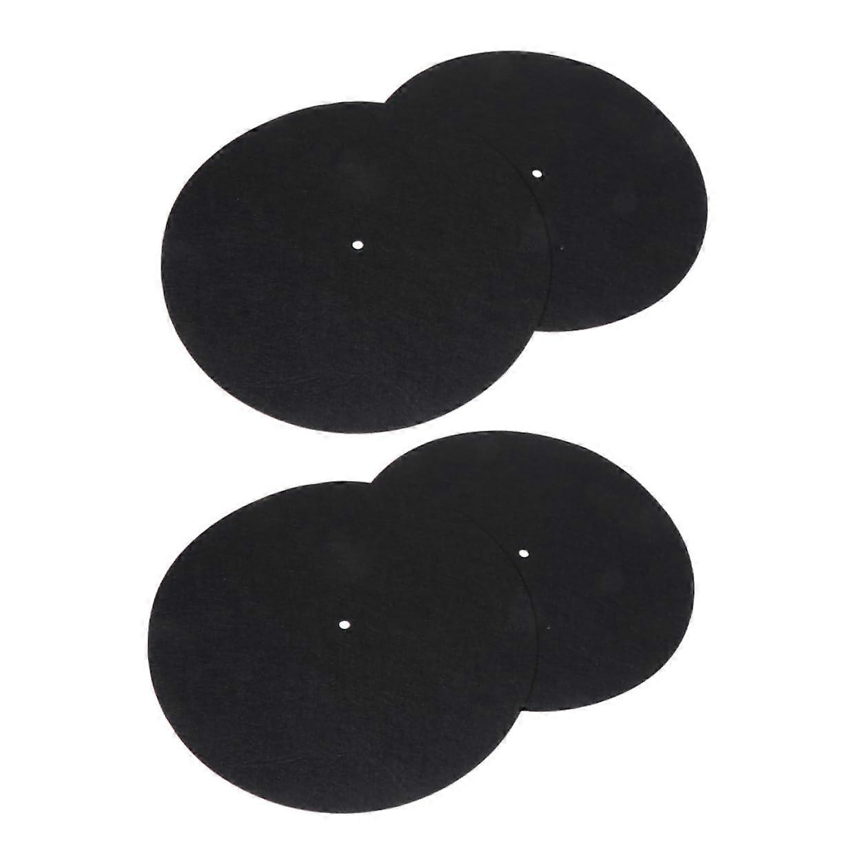Vinyl Record Felt Mats 4Pack Thick Disc Protective Pads AntiStatic Slipmats For Turntables Reduce Vibration And Noise