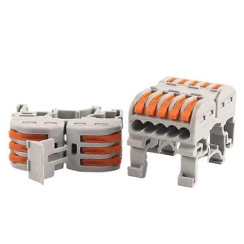 Quick Wire Connector 2213/2215 Din Rail Terminal Block 50 PCS Compact Splicing Conductor Cable Compatible with UK2.5B