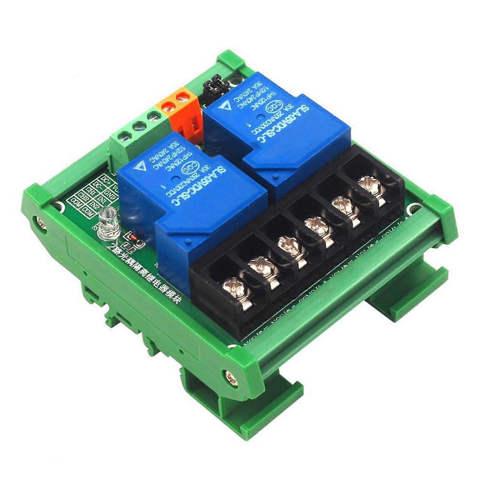 2 Channel 30amp Relays Module  Low Level Trigger Optocoupler Isolation For Automation And Industrial Controller Ref: 5477