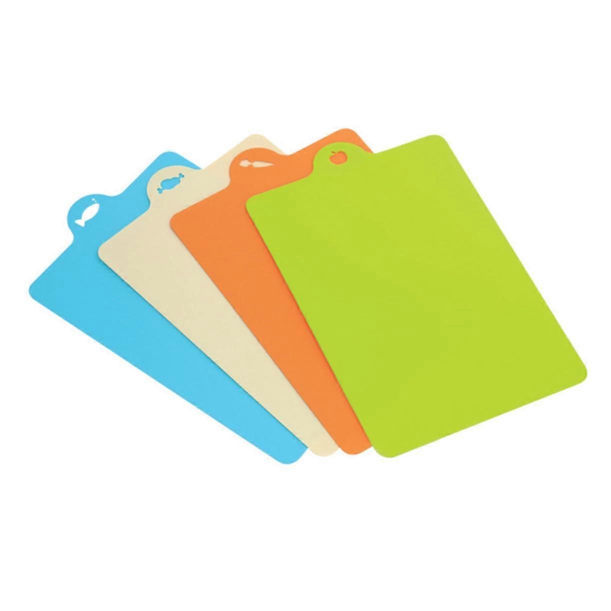 4Piece ColorCoded Cutting Board Set for Kitchen and BBQ, Flexible Plastic, Dishwasher Safe