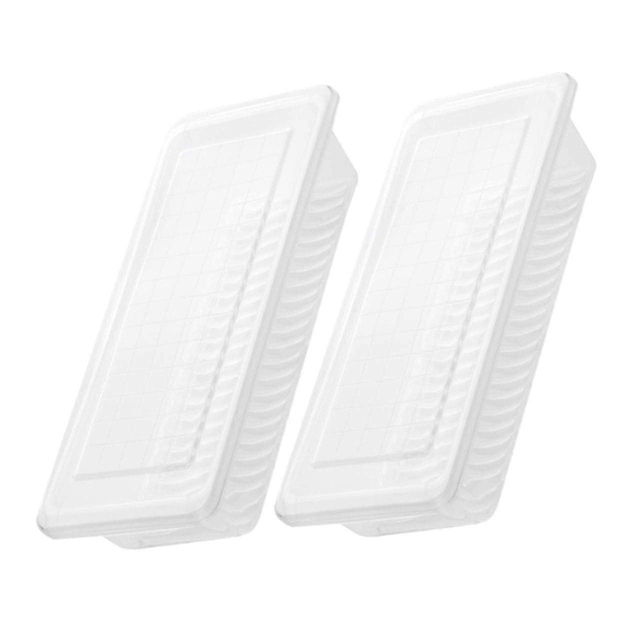 2pcs Fridge Storage Containers with Lids Airtight Clear Vegetable and Fruit Organizer Boxes