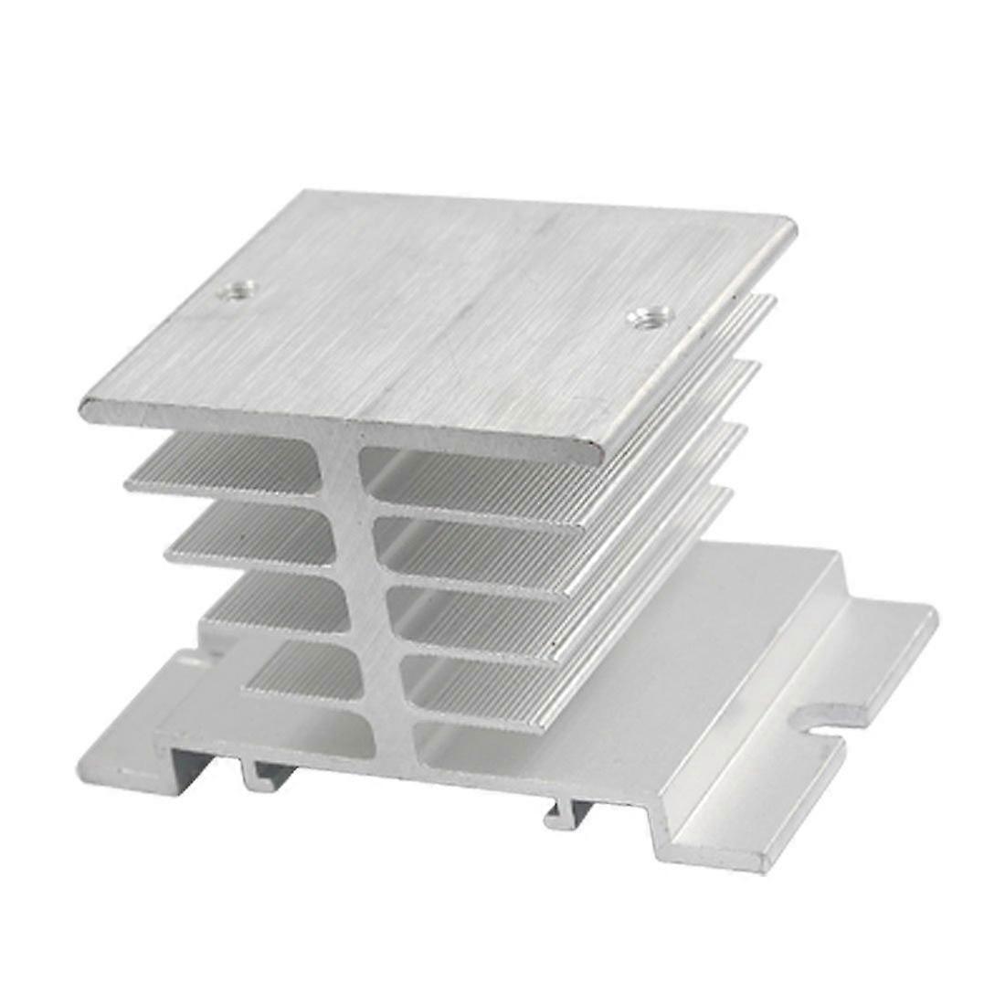 Solid State Relay Heat Sink Aluminum M4 Thread Compact Size Silver Tone for Efficient Cooling