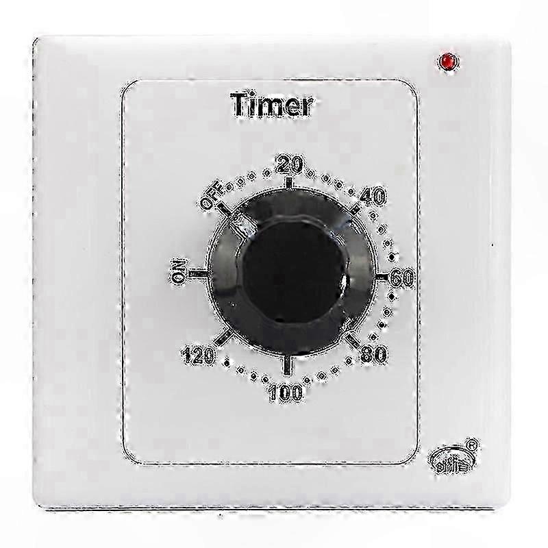 120 Min Timer Switch, AC 220V 15A Mechanical Countdown Timer Socket, 86 Panel Time Control Button