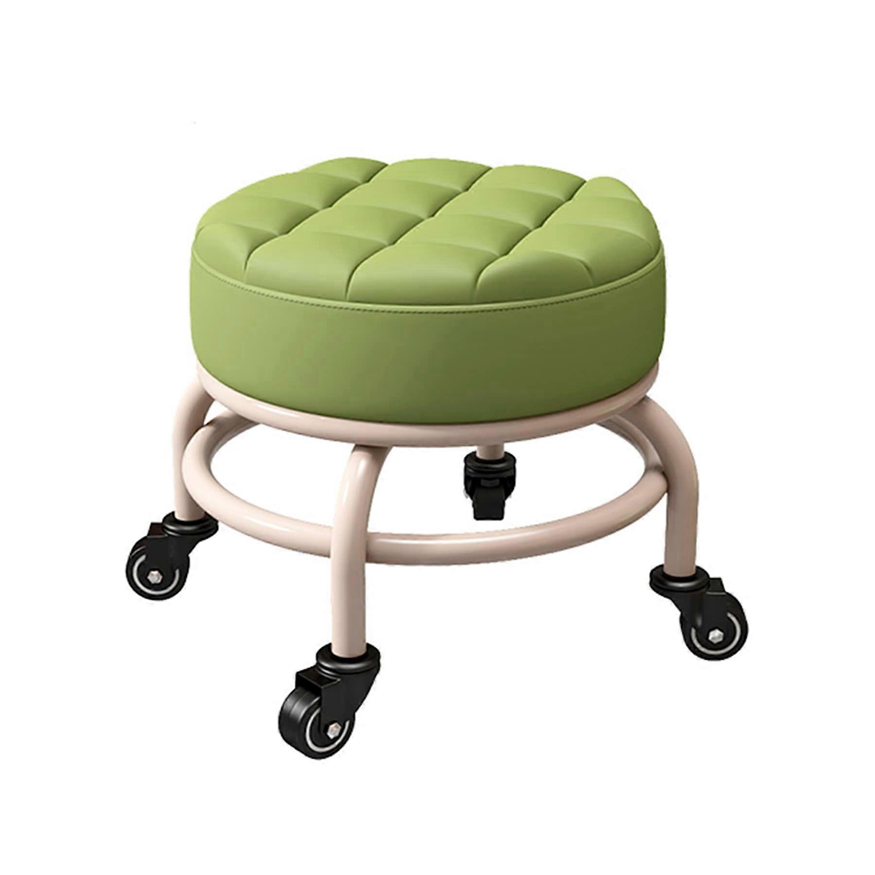 Rolling Stool with Wheels Ergonomic Low Profile Waterproof Easy Clean Thick Sponge Cushion