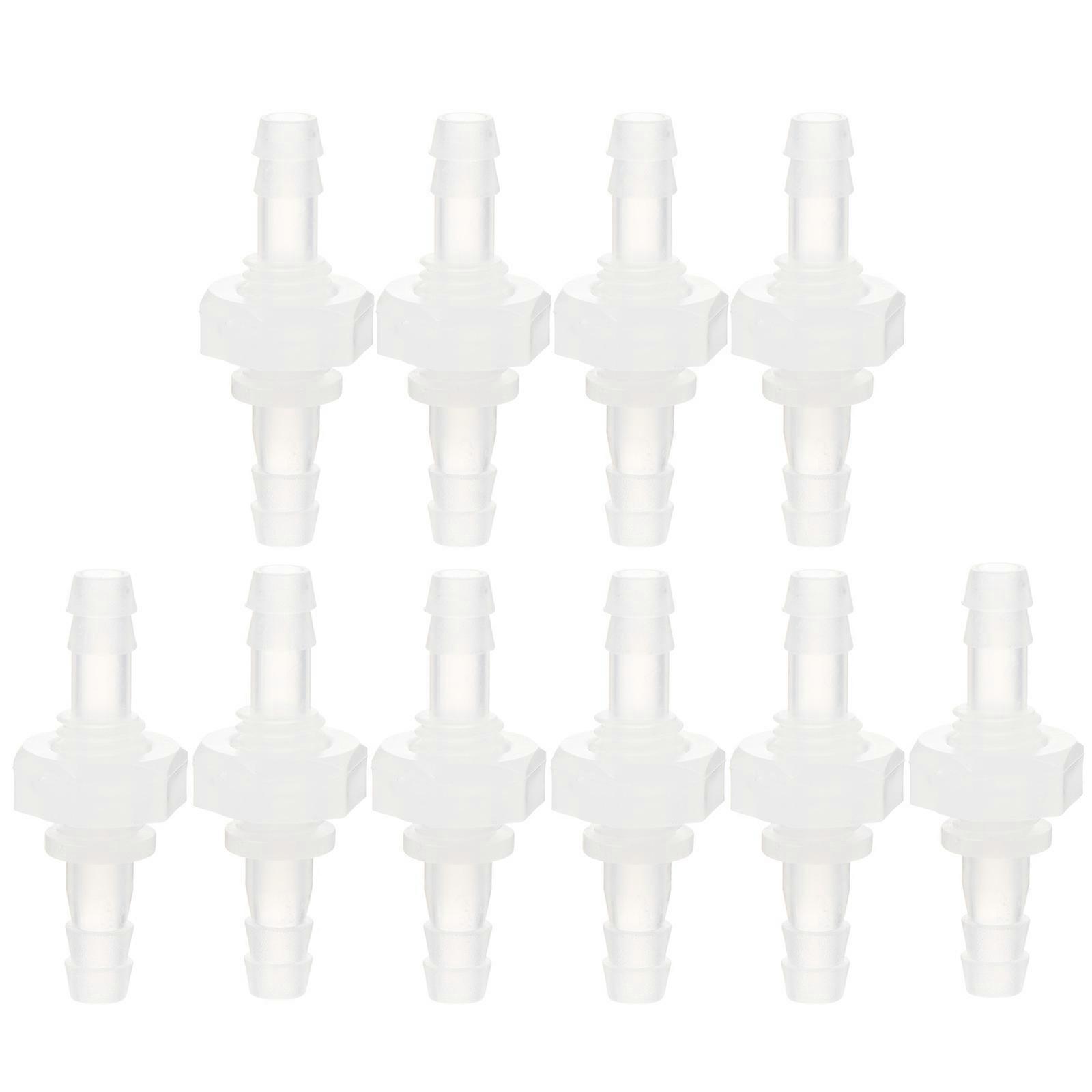 Bulkhead Tank Function Tube Connection Adapter Hose Pipe Adapter Hexagonal Shape Transparent Color 10Pcs