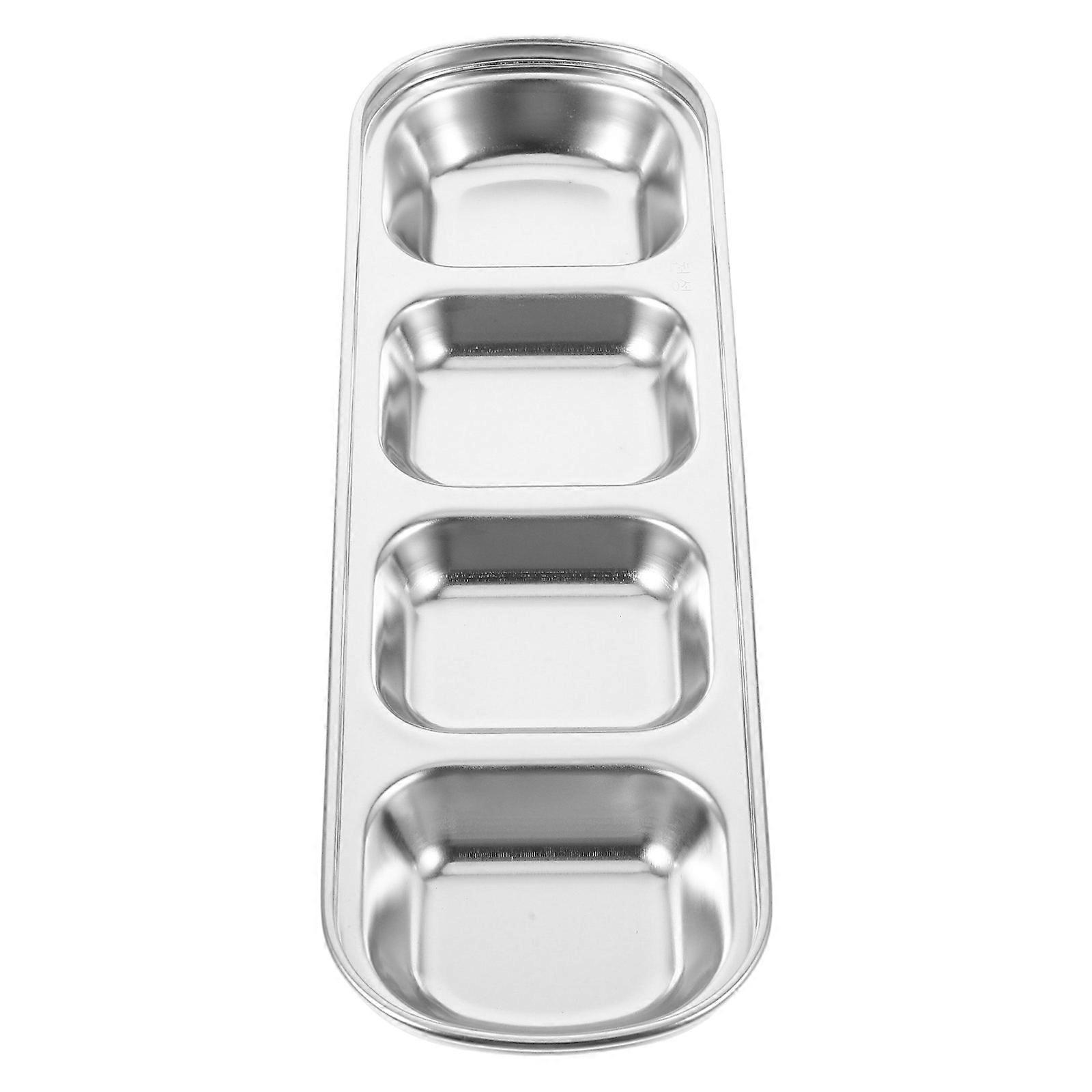 Divided Seasoning Plates Dipping Sauce Dish Condiment Container Portability Practicality 1Set