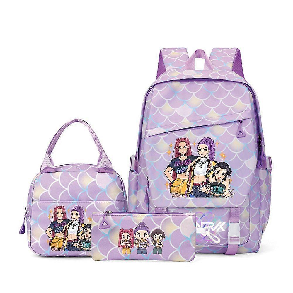 Kpop Demon Hunters Witch Hunter Printed Student Schoolbag Backpack Shoulder Pencil Case Set