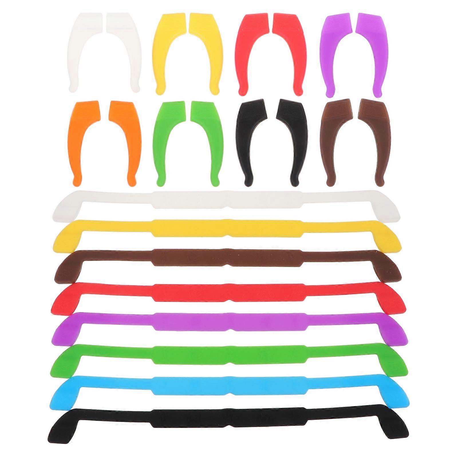 Silicone Temple Cover Elastic Glasses Strap for Glasses Use 8Pcs