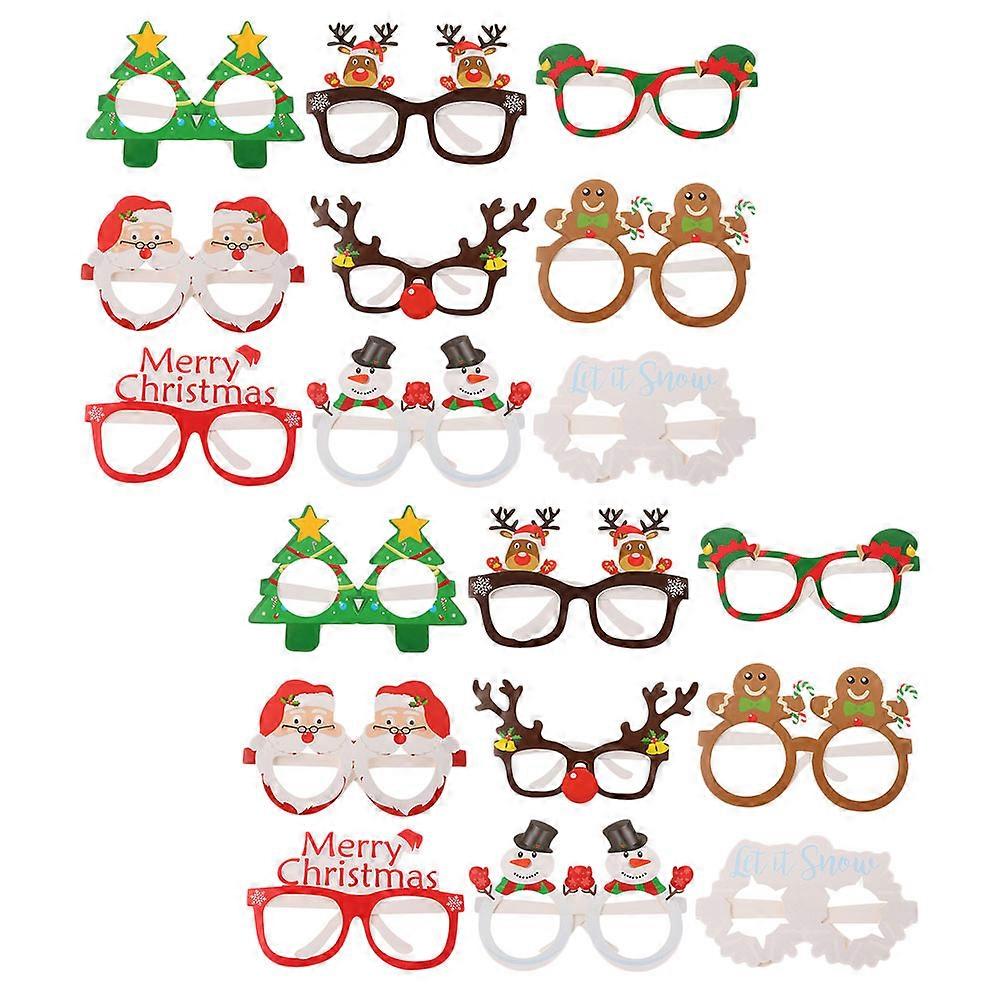 Christmas Eyeglasses Frames Paper Party Supplies for 2Sets