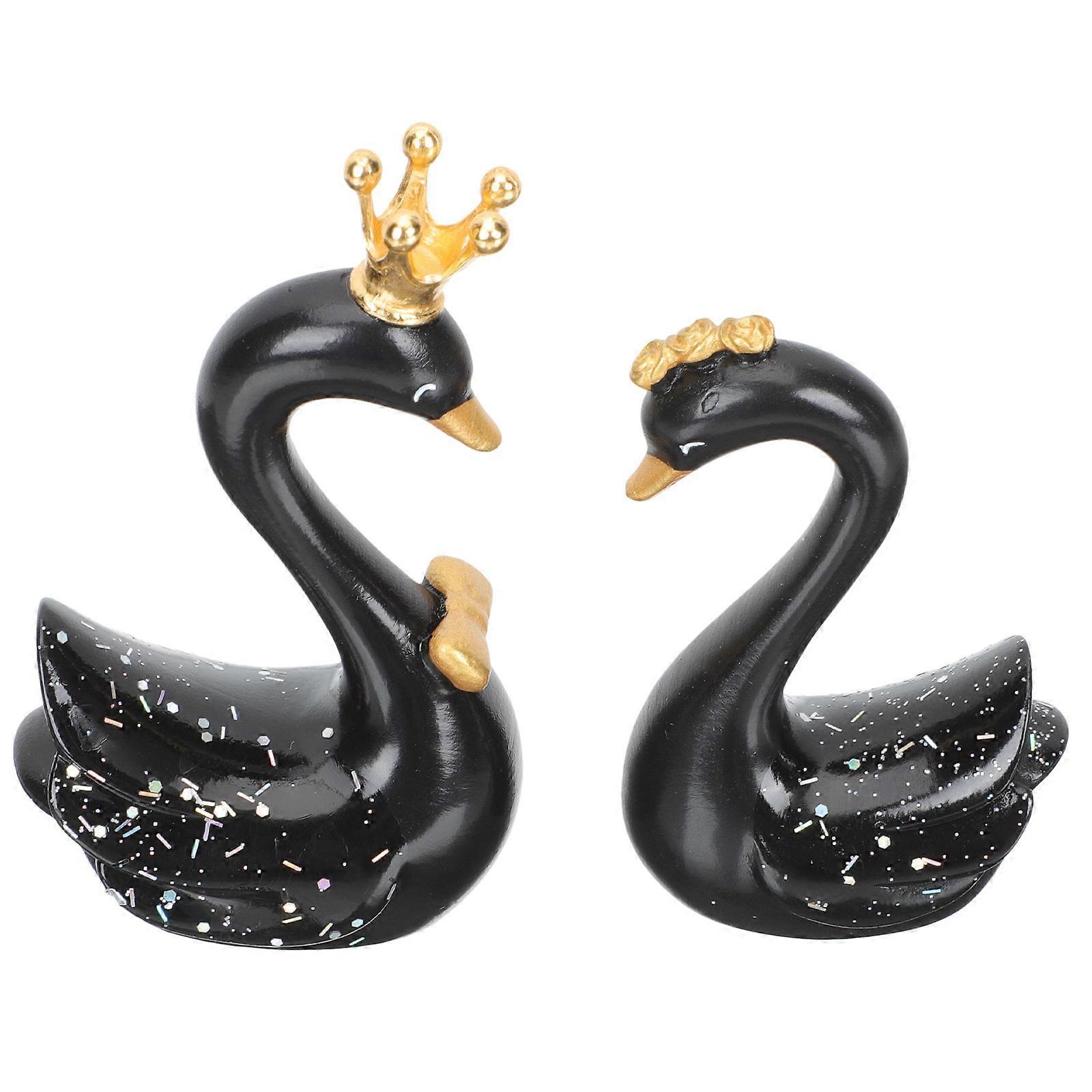Cake Decorations for Decoration with 1Pair Resin Swan Models