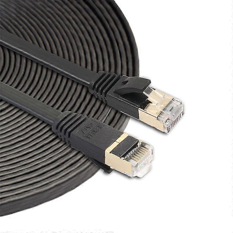 10m CAT7 10 Gigabit Ethernet Ultra Flat Patch Cable for Modem Router LAN Network