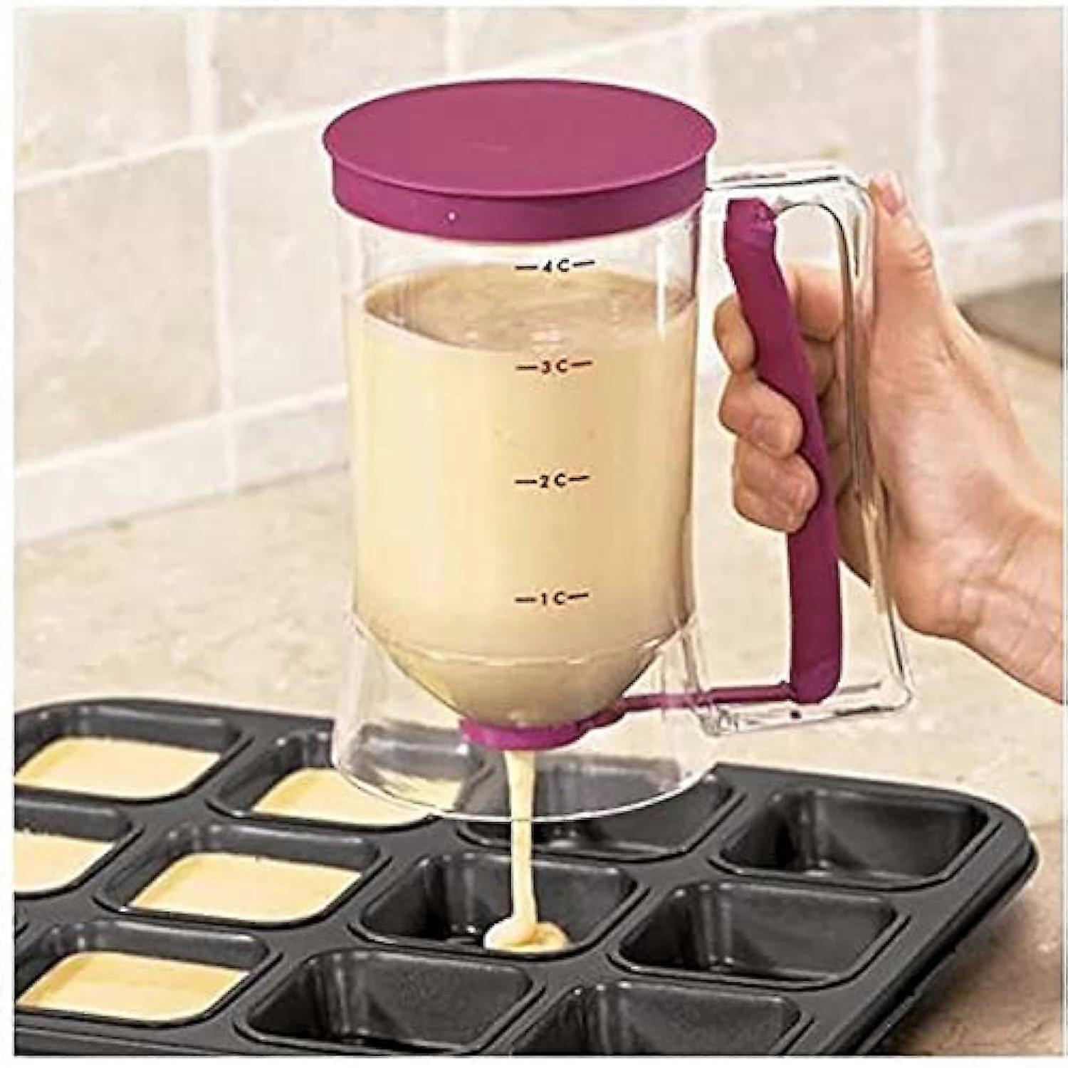 Batter Dispenser for Cupcakes and Pancakes with Precise Portion Control and Leak Design