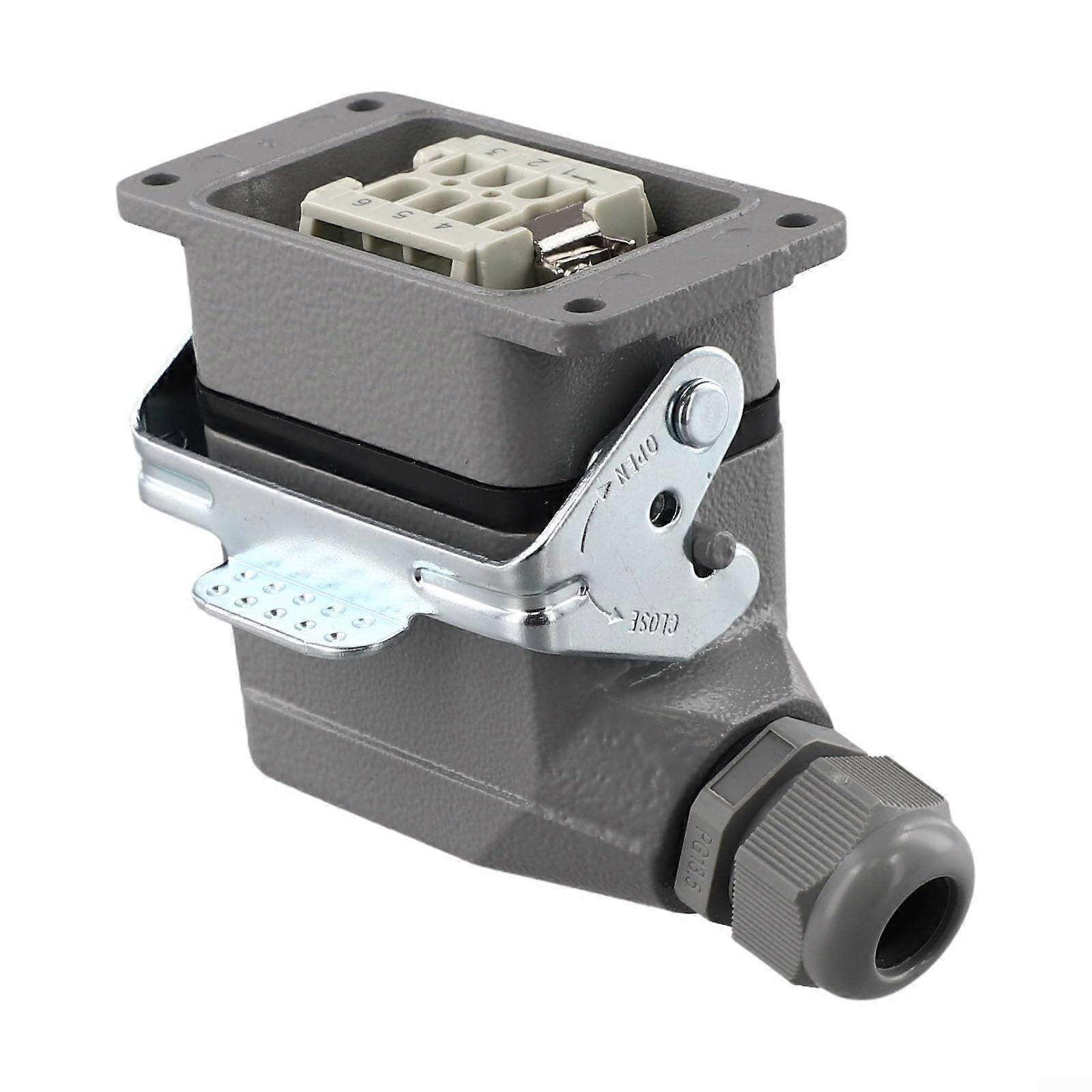 Heavy Duty Industrial Connector 6 Pin Rectangular for Secure Electrical Connection