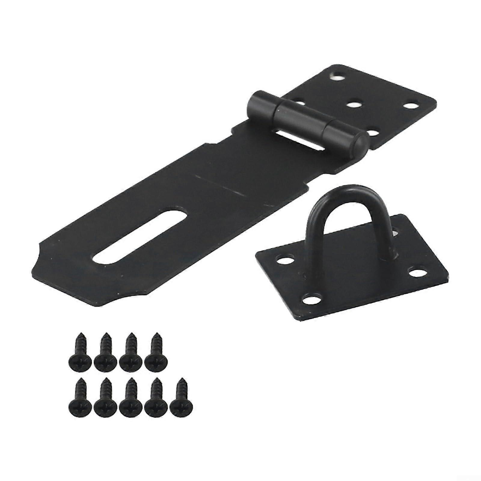 Stainless Steel Padlock Hasp 4 Inch AntiTheft Folding Door Lock Buckle with Screws