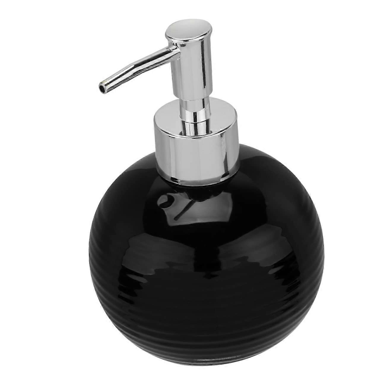 Black Ceramic Soap Dispenser Refillable Lotion Pump Bottle for Bathroom and Kitchen Use