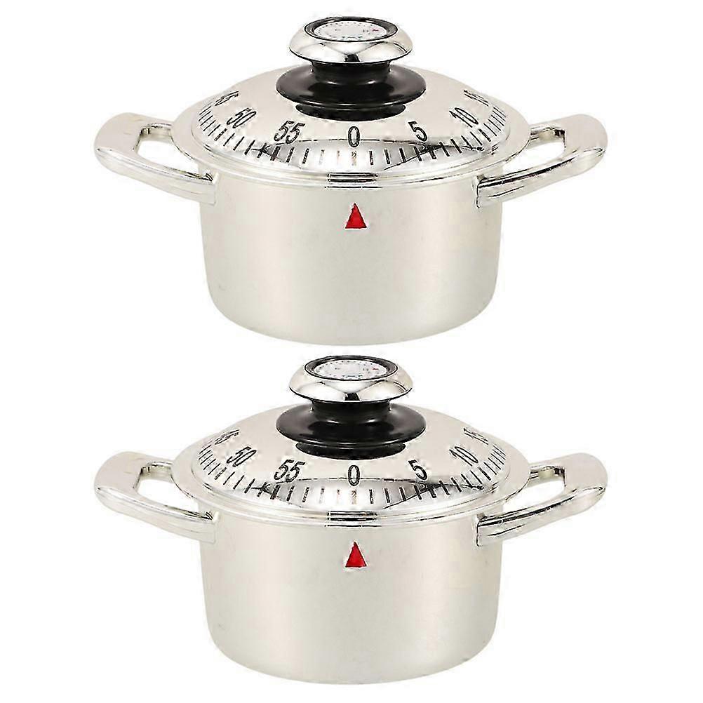Cute Mechanical Countdown Timer For Cooking And Baking In Silver Color With 60 Minute Countdown Feature In 6 Pcs Set