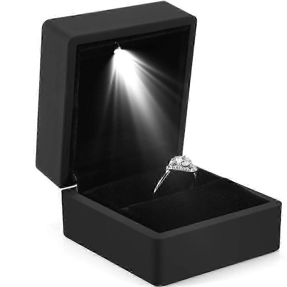 LED Ring Box Illuminated Ring Box for Marriage Proposal Ring Box with LED Interior Lighting for Engagement Wedding