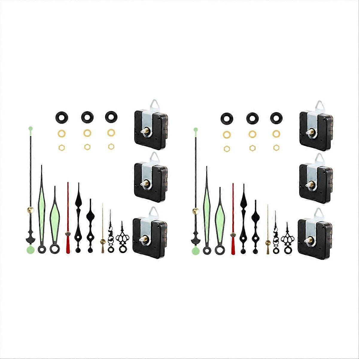 6 Set Quartz Clock Movement Hands Kits Contains Luminous Hands