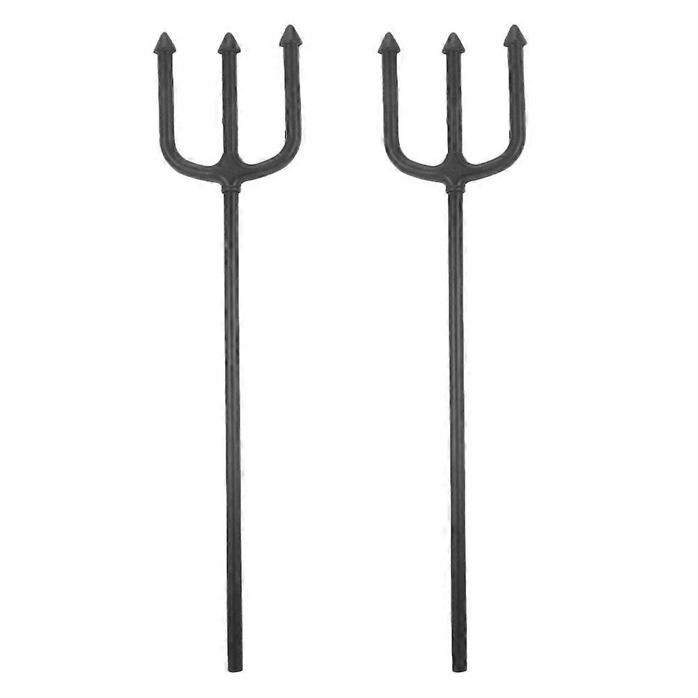 2pcs Demon Fork Cosplay Fork Prop Halloween Party Fork Prop Plastic Devil Fork for Stage Performance