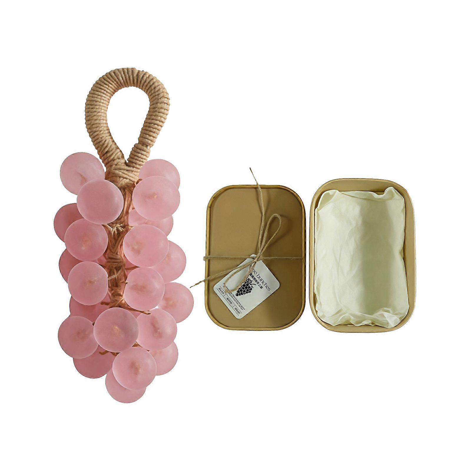 Amz Peach Round Grape Soap Handmade Diy Gemstone Transparent Grape String Soap