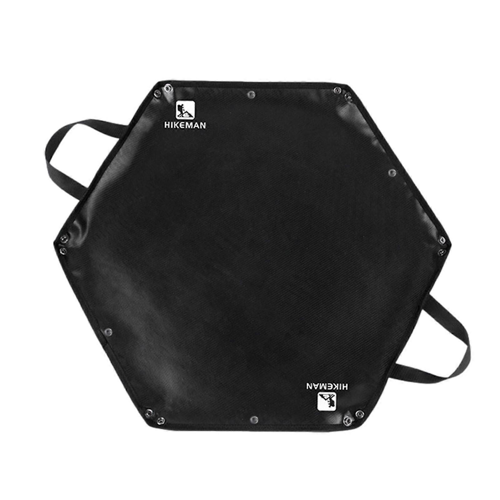 Fireproof Mat Heat Resistant Fire Pit Pad Deck Protector Black for Outdoor BBQ Camping