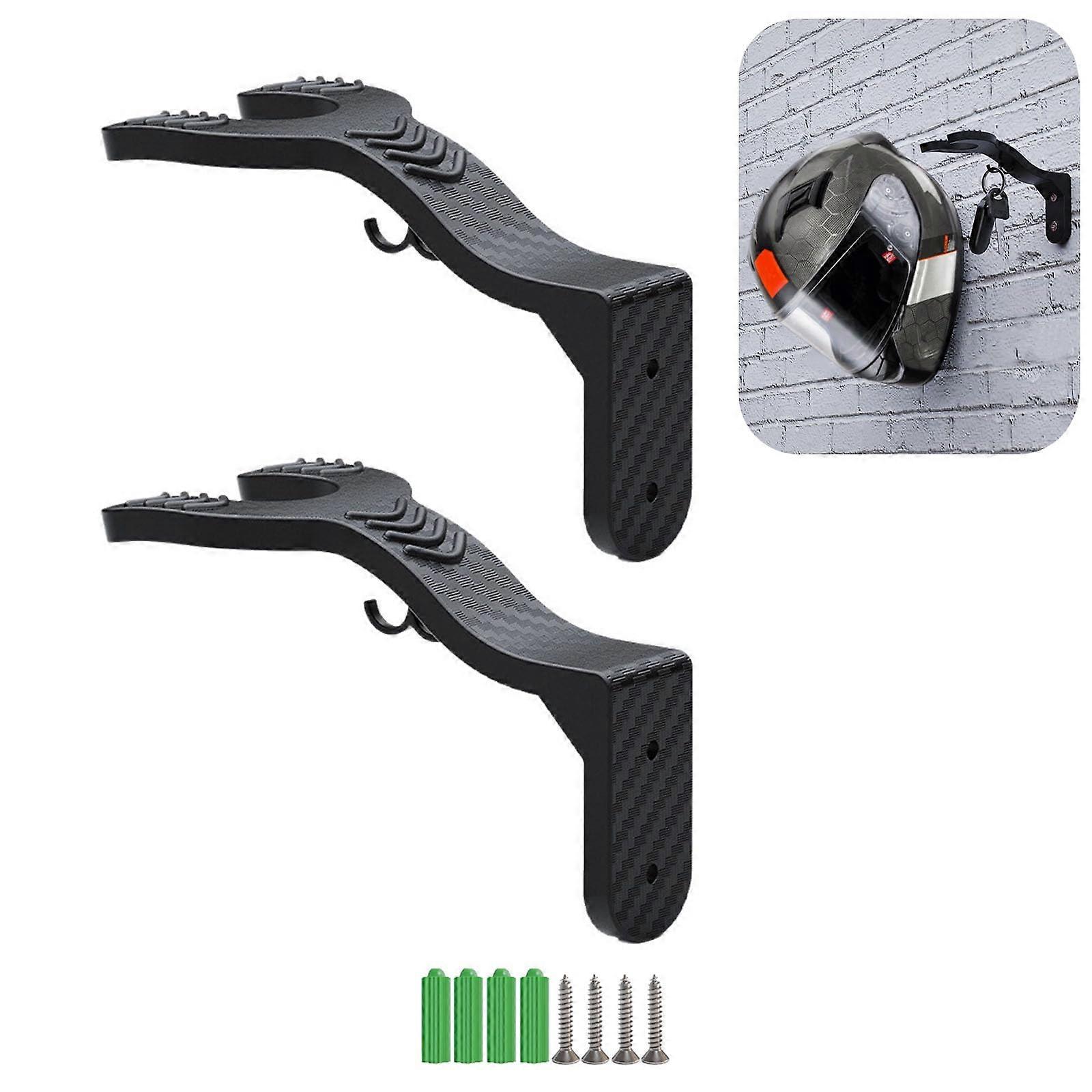 Helmet Wall Mount 2pcs ABS Motorcycle Helmet Holder Rack with Hooks for Secure SpaceSaving Storage