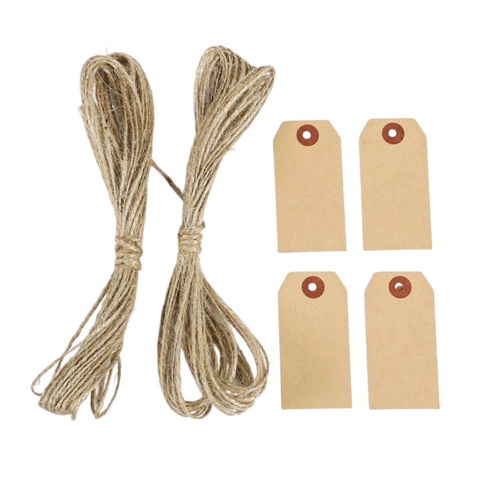 Kraft Paper Shipping Tags 100 Pack with String for Gift & Labeling