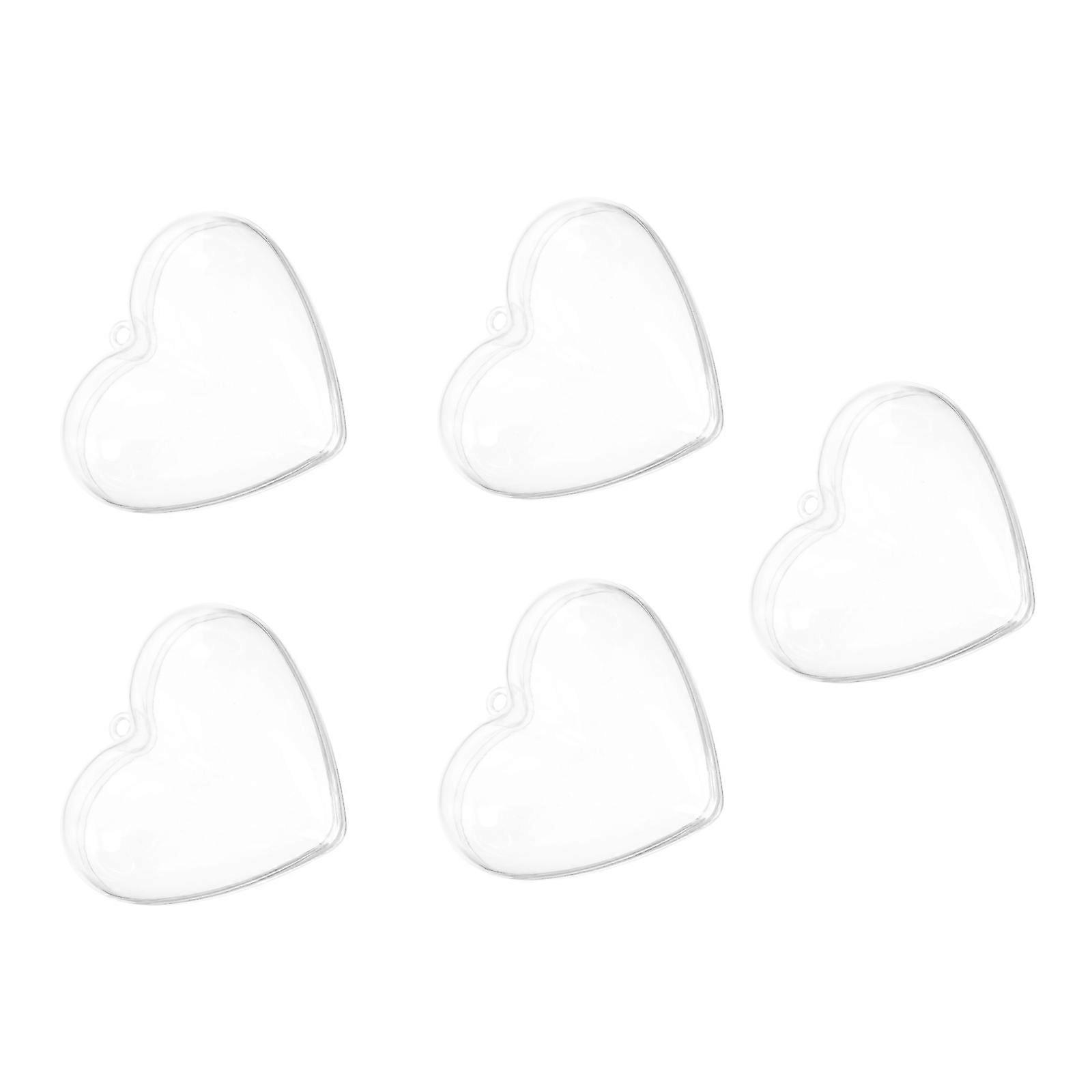 Heart Box Transparent Box for Storage 5Pcs Lightweight Use