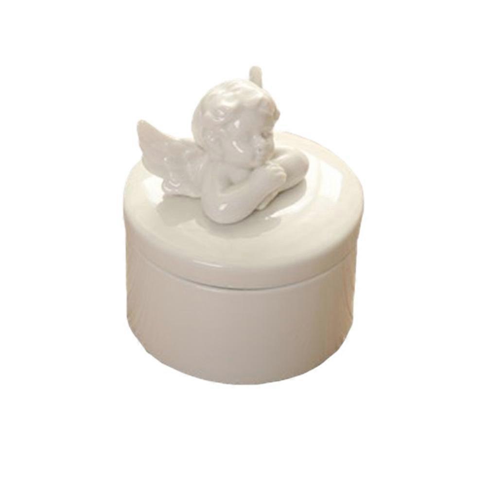 Jewelry Case Angel Shaped Ceramic Container for Storage 3Pcs White