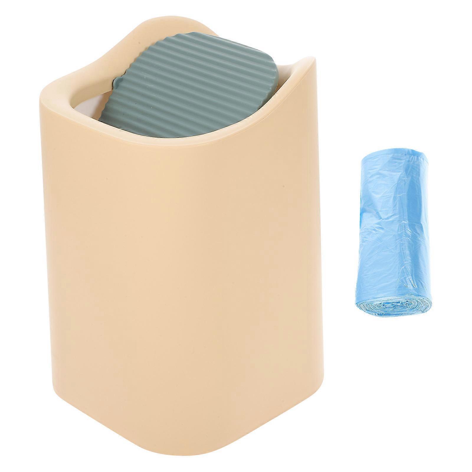 Creative Small Trash Can with Lid for Storage Plastic Desktop Wastebasket