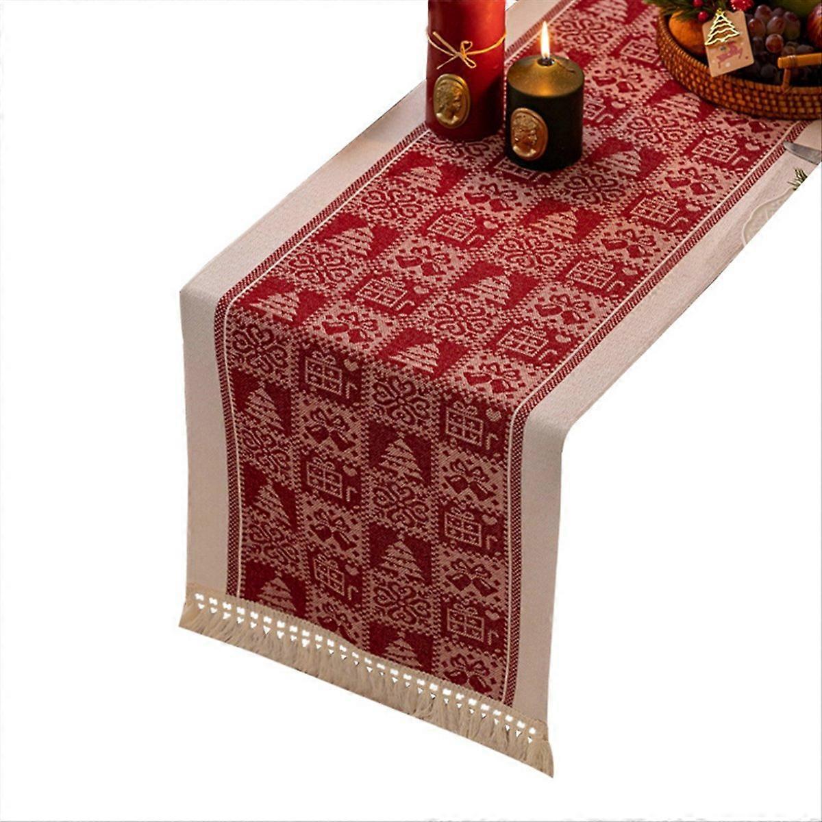 Red Christmas Table Runner