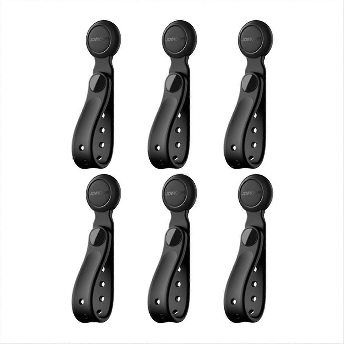  6PCS Magnetic Cable Management Ties Wire Organizer Black