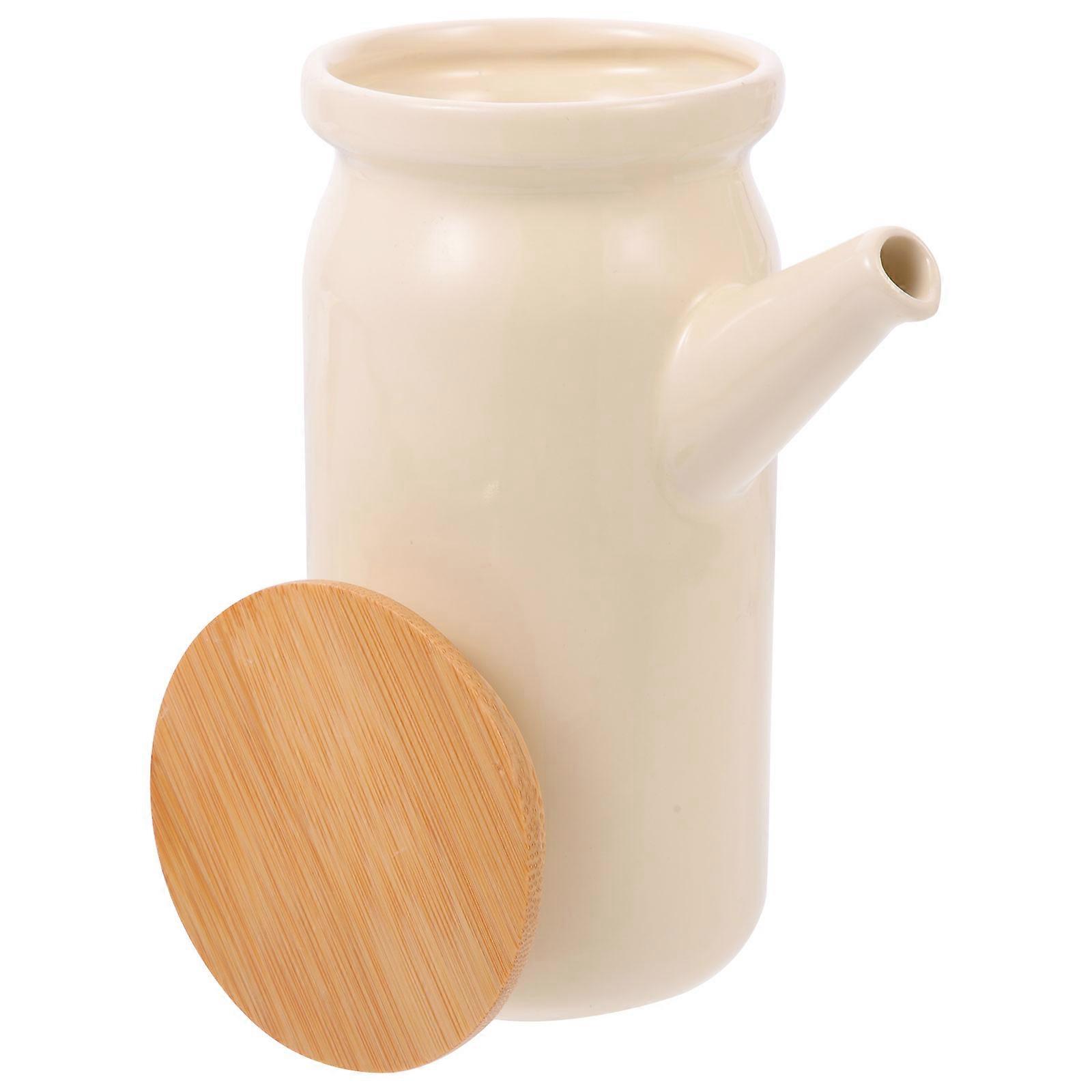 Ceramic Soy Sauce Dispenser Pot for Storage Use Kitchen Container