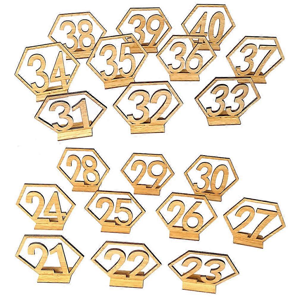 Wood Table Numbers Decor Hexagon Shape for Wedding Seating 20Pcs Set