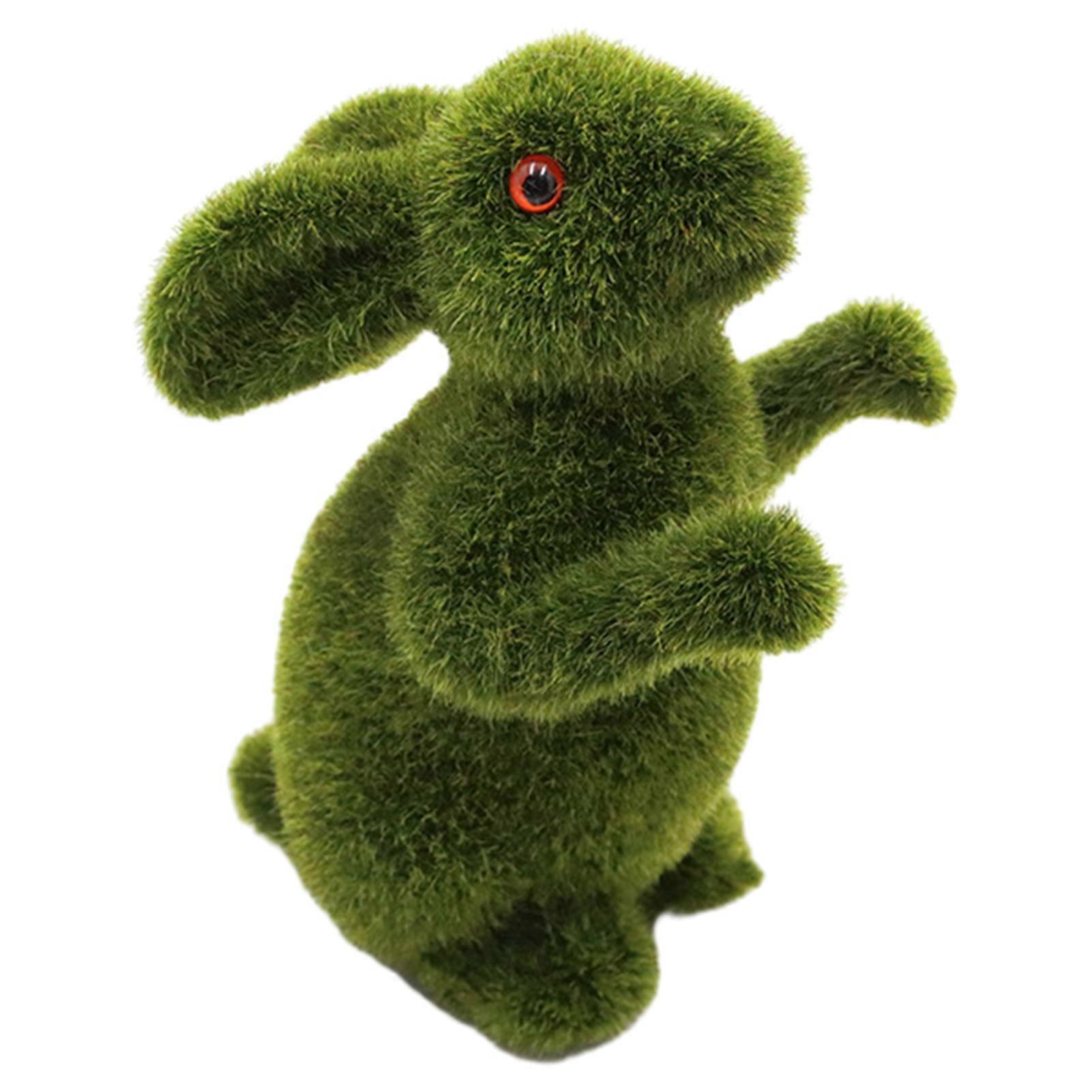 Easter Bunny Figurine Flocking Simulated Rabbit Statue Adorable Realistic Looking Easter Animal